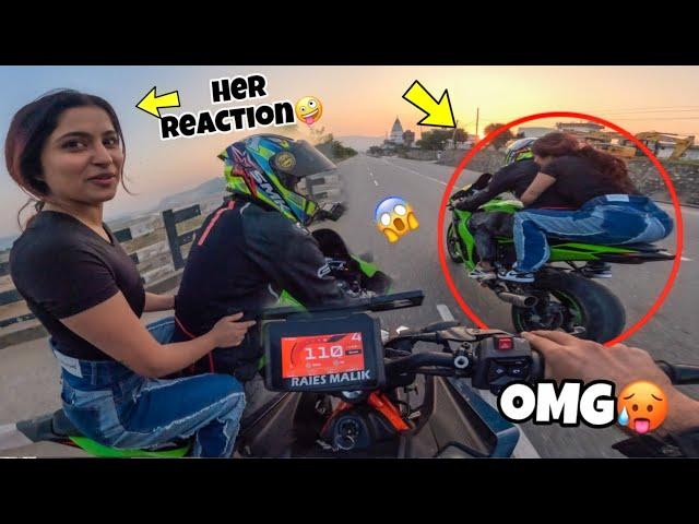 Cute GirlHigh speed ReactionOn Superbike|| Ladkii to darr gayee|| Preparation for Ladakh ride