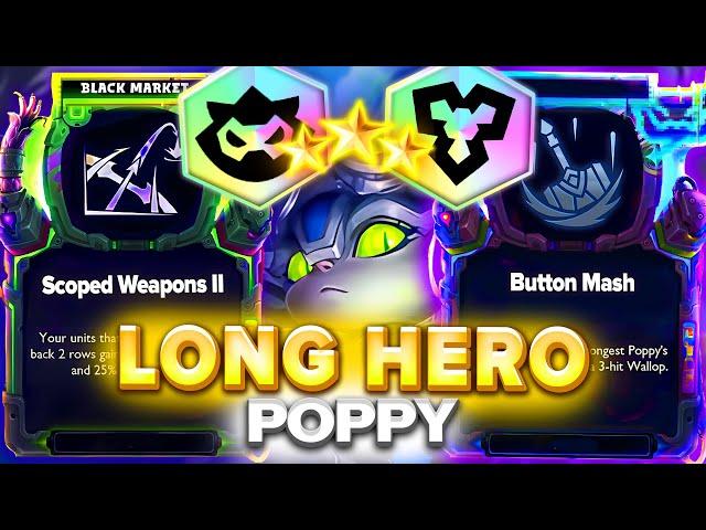 UNLIMITED Range Poppy Hero is the SECRET TECH!!! | Teamfight Tactics Set 14