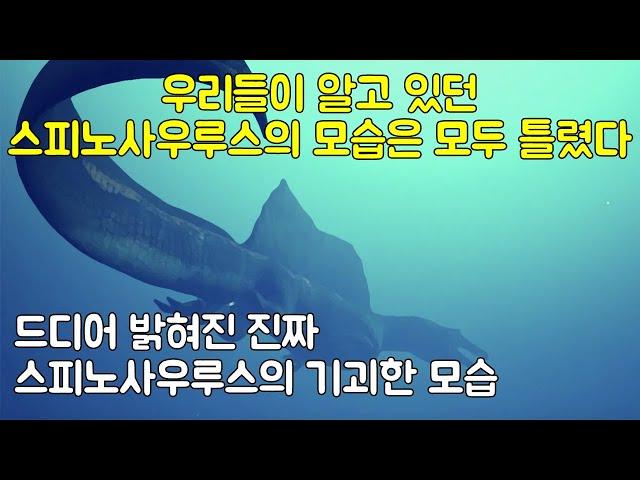 드디어 밝혀진 진짜 스피노사우루스의 기괴한 모습 우리들이 알고 있던 스피노사우루스의 모습은 모두 틀렸다