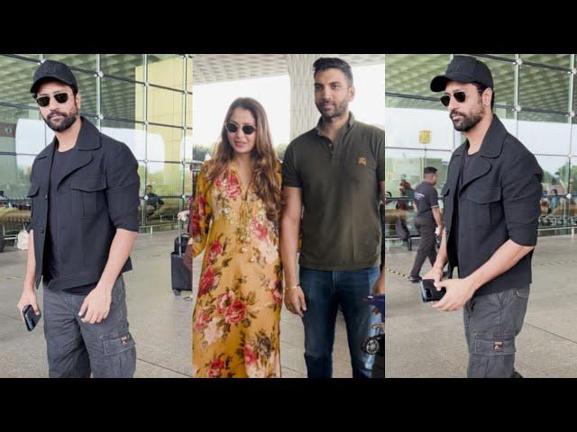 Malvika Raaj With Husband and  Vicky Kaushal Spotted At Mumbai Airport️