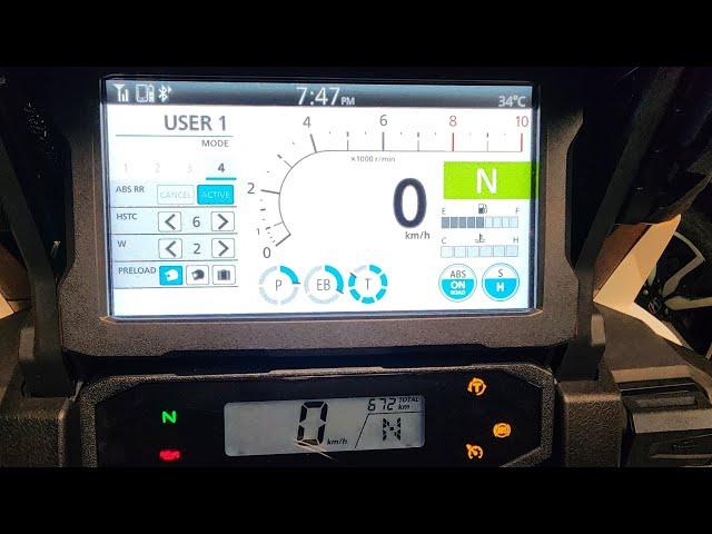 2024 Honda Africa Twin Adventure Sports - Handlebar controls, screen settings and suspension setup