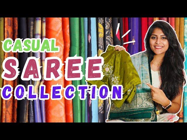 "My Casual Sarees Collection | Trendy & Stylish Looks | Fashion Vlog"