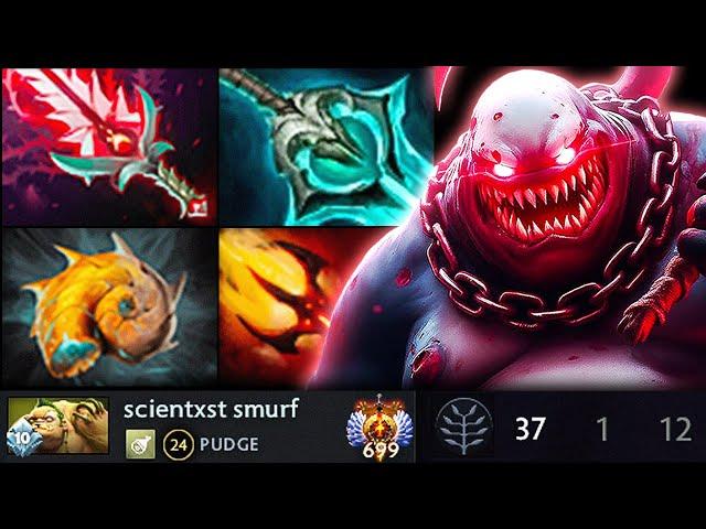 37 KILLS Pudge Carry With CRAZY Bloodthorn + Disperser Build! | Pudge Official