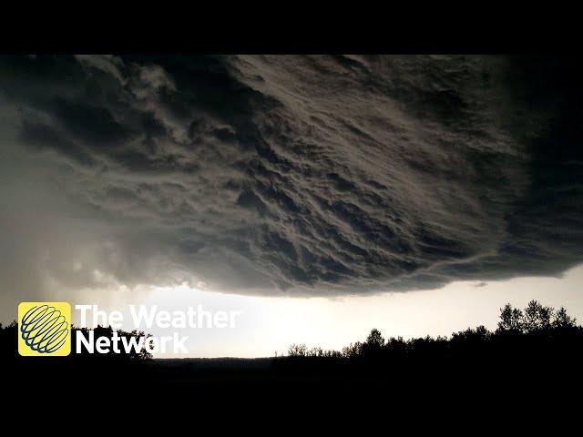 View from 'unreal' menacing Alberta storm clouds