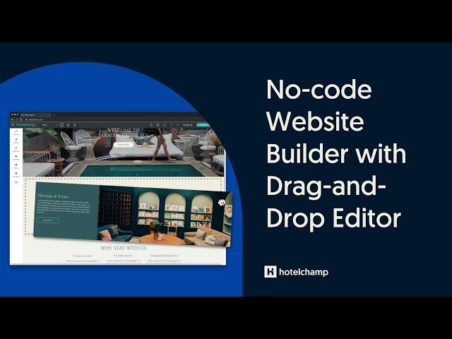 No-code Website Builder With Drag-And-Drop Editor | Hotelchamp eCommerce