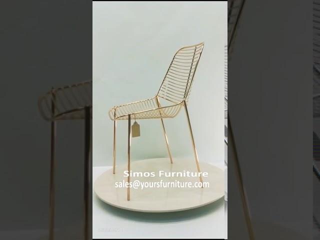 Luxury Gold Wire dining chair cafe restaurant chair -Simos Furniture