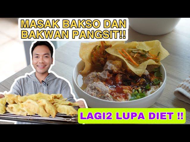 MASAK PANGSIT BAKWAN GORENG DAN BAKSO URAT PEDASS!! LUPA KALAU LAGI DIET LAGI!!