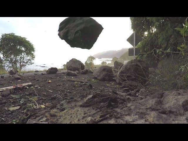 Landslide and rockfall during Kaikoura Earthquake aftershock