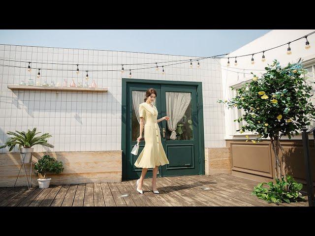 #1. DINT SPRING FEMININE STYLING - 딘트 빅카라 쉬폰 롱 원피스