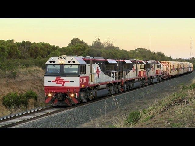 SCT freight train near Gheringhap Loop, Victoria - PoathTV Australian Railways