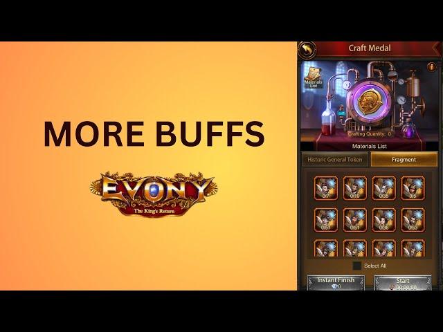 Evony - More Buffs - Craft Medals