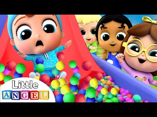 10 Little Babies on the Slide | Playground Song | Little Angel Kids Songs