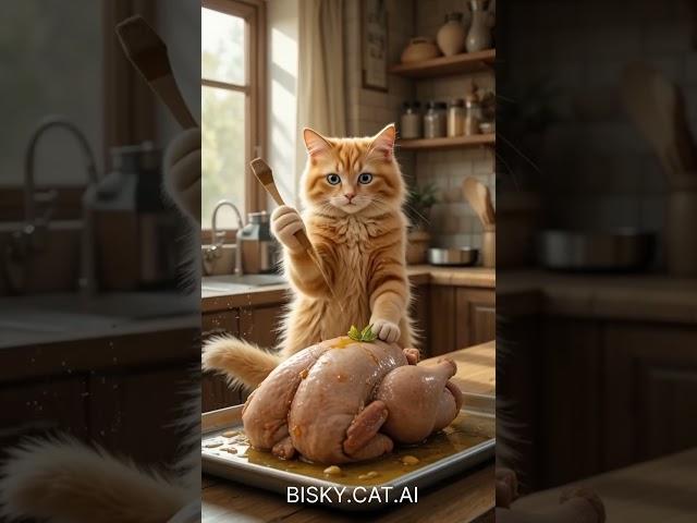 Cute cat and chicken #ai #funny #cat #aishorts #aicat #cute #viralshort