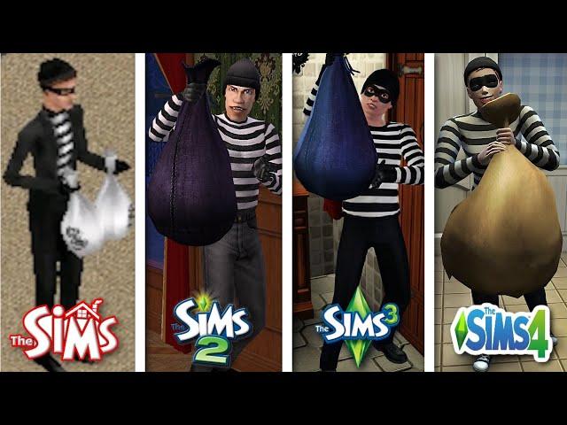 Sims 1 vs Sims 2 vs Sims 3 vs Sims 4  - Burglars