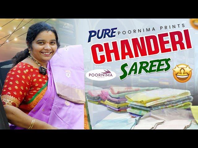 Latest Pure Chandheri Sarees Collections || Poornima Prints ||