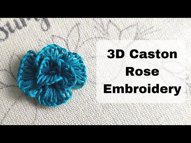 Easy Caston Rose Embroidery ️ 3D Flower Embroidery / Step by step Tutorial / Gossamer