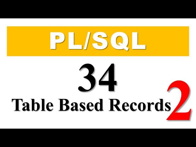 PL/SQL tutorial 34: Table Based Record datatype in Oracle Database Part 2