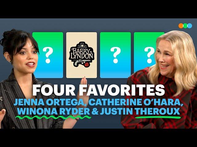 Four Favorites with Jenna Ortega, Winona Ryder, Catherine O’Hara, and Justin Theroux