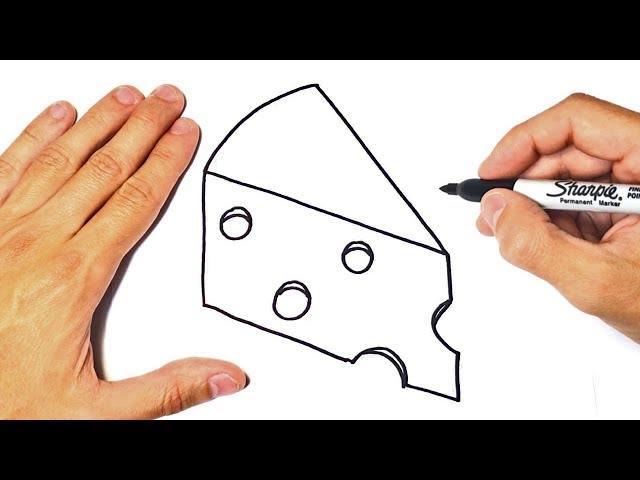 How to draw a Cheese Step by Step | Cheese Drawing Lesson