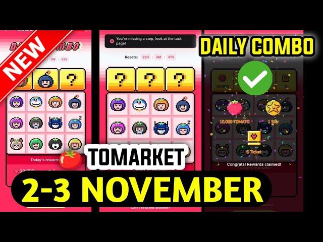 Tomarket Airdrop Combo 2 November | Tomarket Daily Combo Today | Tomarket Secret Combo Today