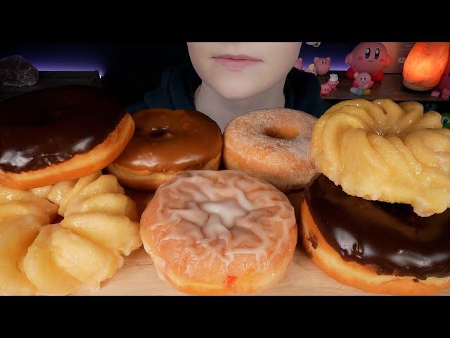 ASMR Donuts Dessert Mukbang *Bavarian Cream, Raspberry Jelly, Apple Fritter, Cruller, Maple Glaze 먹방