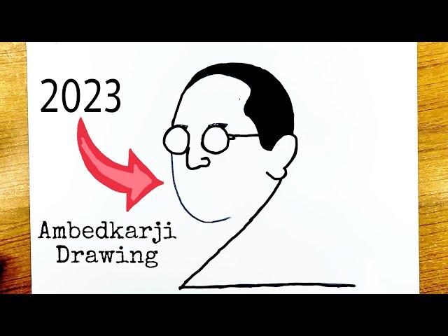 Dr BR ambedkar photo drawing with 2023 || dr babasaheb ambedkar drawing easy