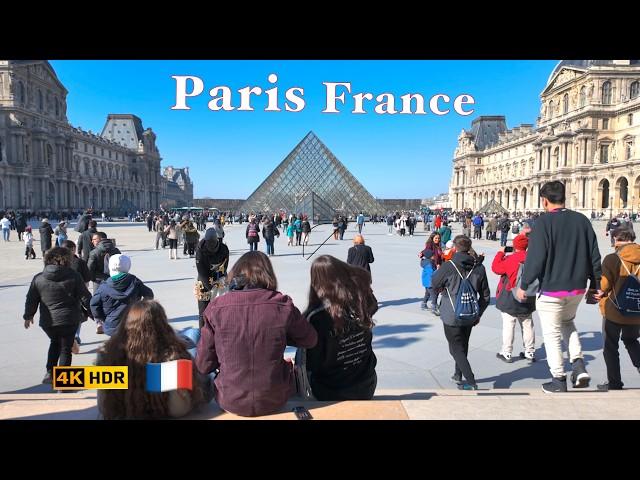 Paris France, Sunny day walk in Paris, March 2025 - Paris walking tour - Paris 4K