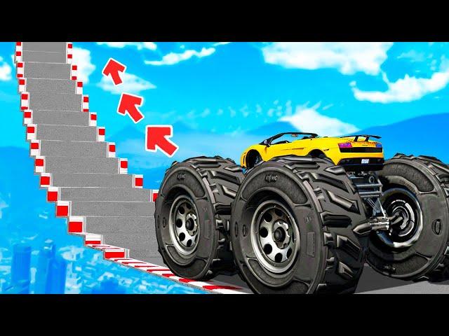 Can CHEAT CAR CLIMB To The HIGHEST OBSTACLE In GTA 5? | GTA 5 MODS