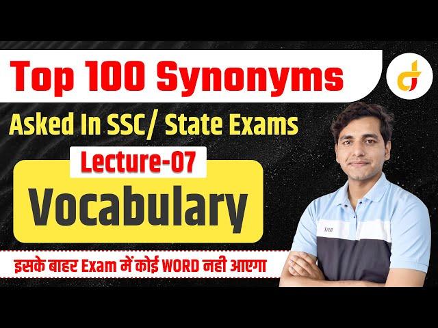 Free English Batch | Lec-7 | English Vocabulary | Top 100 Synonyms | Dhurina | By Gourav Sir