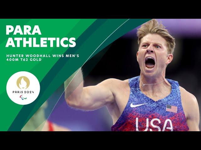 Hunter Woodhall Wins Gold For The USA In The Men's 400m T62 Final 