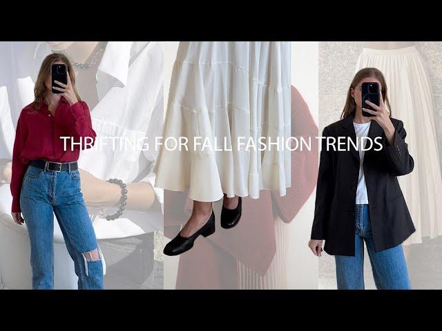 thrifting my fall fashion trends 2023 | thrift haul & try-on