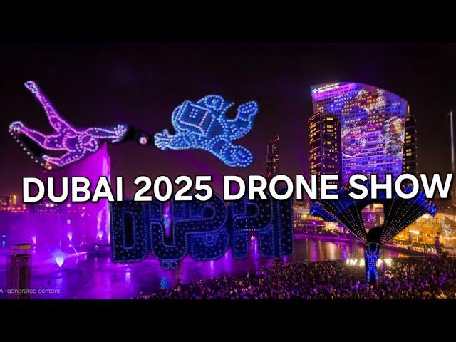 New Year 2025 Stunning record breaking Drone Show in Dubai  fireworks#burjkhalifa #emirates