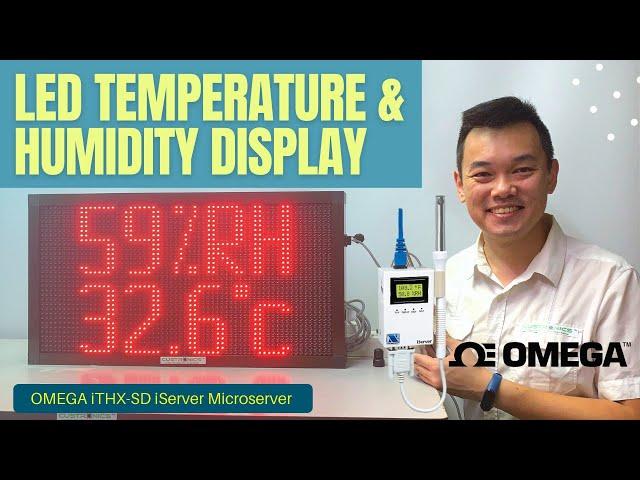 Large LED Temperature & Humidity TCP/IP Display Indicator | Omega iServer Microserver iTHX-SD Sensor