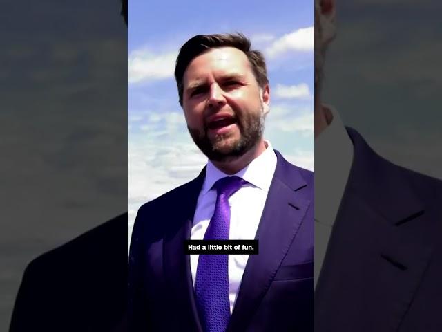 JD Vance approaches Kamala Harris' Air Force Two