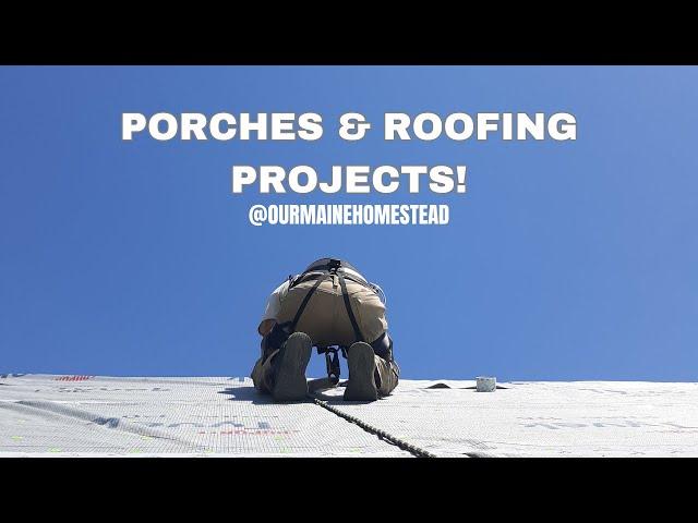 Porch Build // Finishing Out Ceiling Boards // Waterproof Tyvek Roof Wrap // Off Grid Home Build