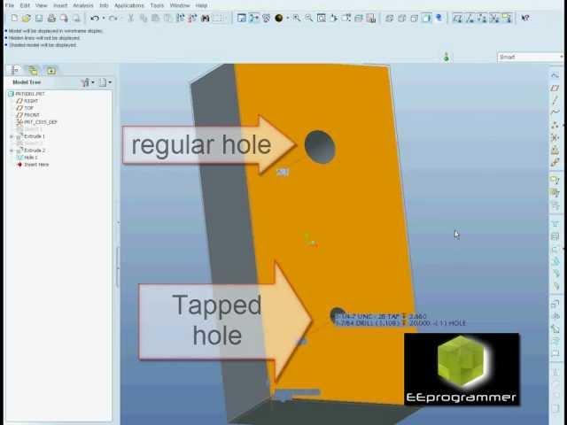 Pro/ENGINEER (Pro/E) tutorial - Modeling a tapped hole