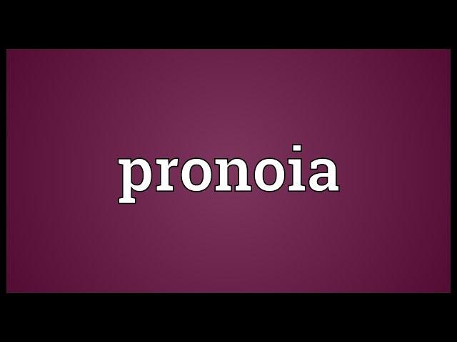 Pronoia Meaning