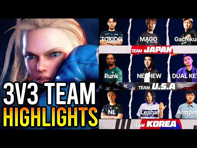 WCG 3v3 Japan vs Korea vs USA | Street Fighter 6 Highlights