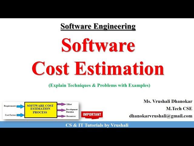 SE 36 : Software Cost Estimation | Software Engineering Full Course