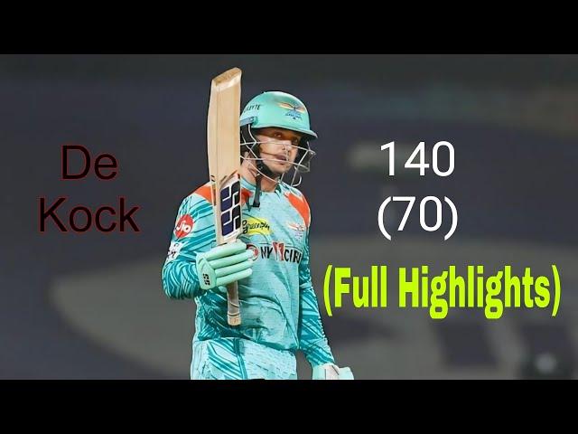 De Kock 140*(70)vskkr Full Highlights