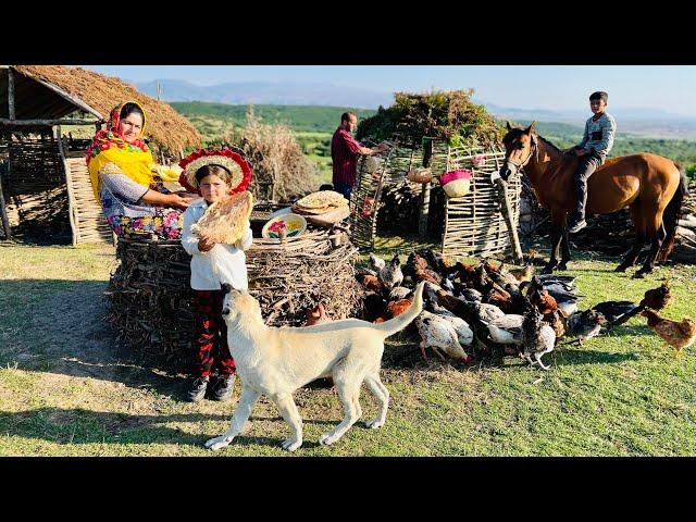 Making a Wooden Hut for Gathering Firewood and Baking Lavash Bread