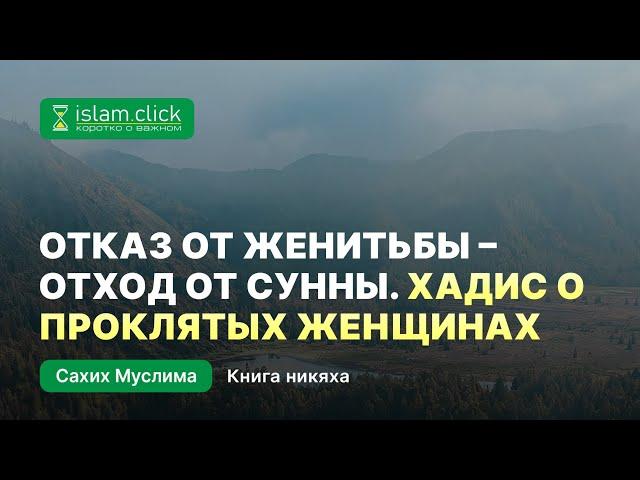 2. Отказ от женитьбы - это отход от Сунны. Хадис о проклятых женщинах. Книга никяха. Сахих Муслима