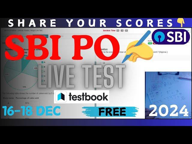 Testbook SBI PO Live Mock Test️| TILL 18 DEC| SBI JA NOTIFICATION 