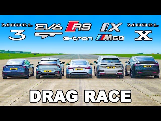 BMW v Audi v Tesla v Kia: DRAG RACE