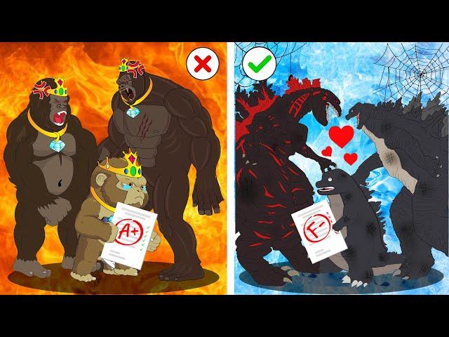 Rich Family vs Poor Family - POOR BABY GODZILLA vs. KONG LIFE #2 | So Sad But Happy Ending Animation