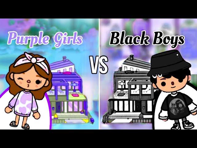 Purple Girls  vs Black Boys  Toca boca house makeover  [ Toca Life World ]