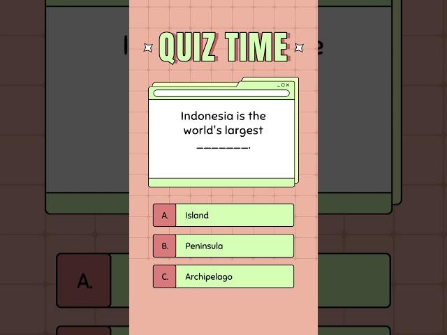 Geography Quiz: Largest Archipelago #geographyquiz #trivia #geoquiz #geographytest