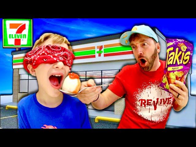 Father & Son WEIRD FOOD TASTE TEST / Gas Station Foods