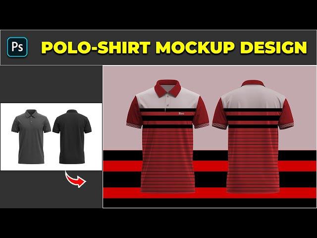 How to Create Full Sublimation Polo-Shirt Mockup Design - Photoshop Tutorial