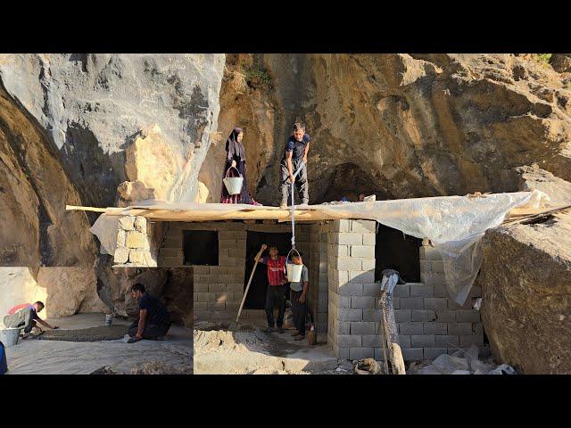 A Documentary of Struggle and Progress: Cementing the Roof of a House in Nomadic Life#kohgol#nomadic